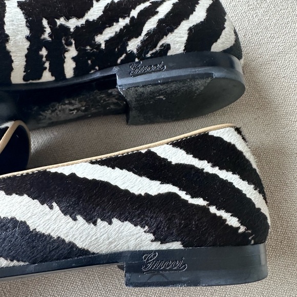 Gucci by Tom Ford pony hair zebra flat loafers Size 37 1/2 - Picture 4 of 9